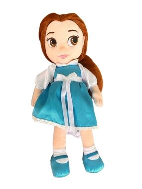 Disney Store Belle Plush Doll Beauty and the Beast Princess Blue Dress Toy